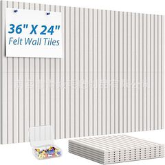アマゾン12枚入り縦縞正方形防音板壁装飾ディスプレイメッセージボードフェルトボードウォールステッカークリエイティブ
