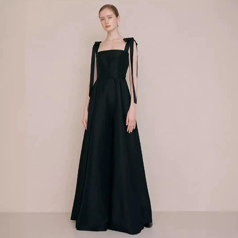 Sling High-Grade Satin Bridal Going Out Dress Casual White Engagement Korean Style Dress