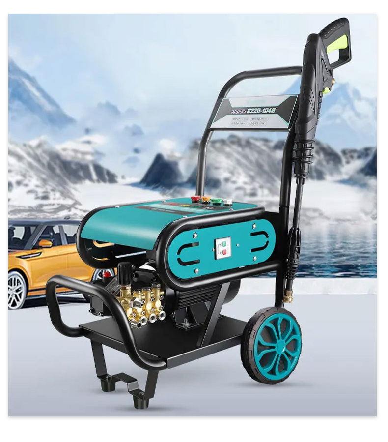 Household and Commercial High-Pressure Car Washing Machine, Car Wash Shop Industrial-Grade High-Power Cleaning Machine, Hand-Push Powerful Floor Scrubber
