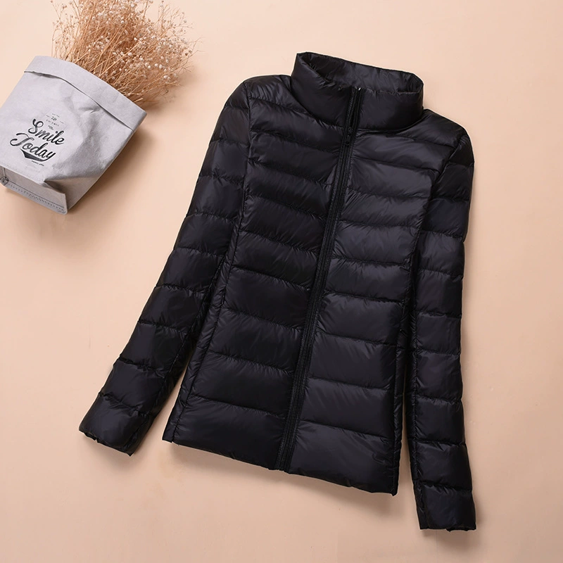 Демисезонная бархатная куртка с пухом из утиного пуха, Standing Collar или капюшон, легкая весна 2025
