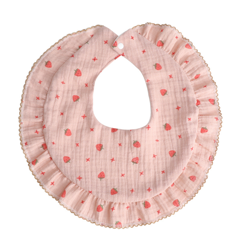 INS algodón estilo coreano babero de encaje de 360 grados clase un babero de gasa de algodón suministros para bebés recién nacidos