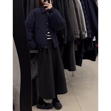 大码加绒小个子毛呢裤女2025春夏新款胖妹显瘦百搭八分阔腿休闲裤