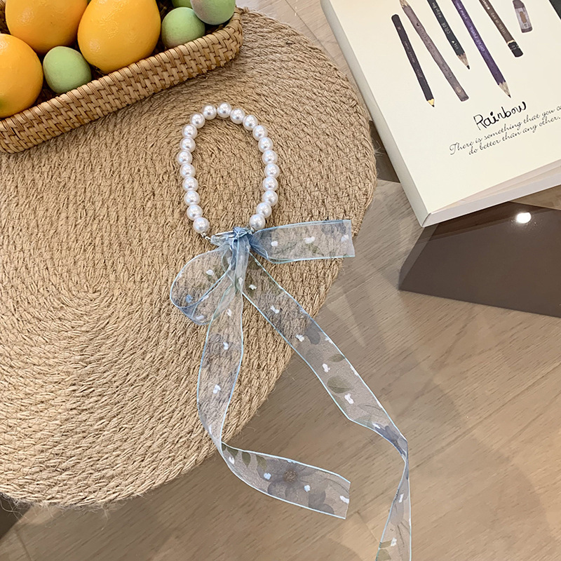 Collar de perlas nueva pulsera flor trenzada decoración pequeña bufandas trenzadas cinta atar cabello bufandas al por mayor