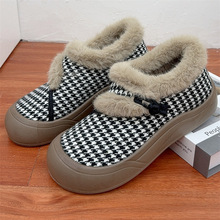 冬季防寒老北京布鞋新女低帮保暖加绒小香风棉鞋新中式民族风棉靴