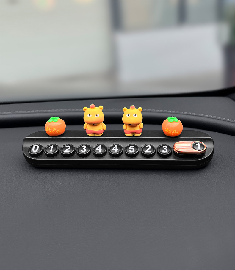 Temporary Parking Number Plate for Car, Capybara Lulu Moving Car Card, Cute Capybara Doll Phone Number Plate for Car Interior Decoration