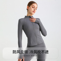 lulu长袖速干紧身瑜伽服修身显瘦健身跑步瑜伽运动外套夹克上衣