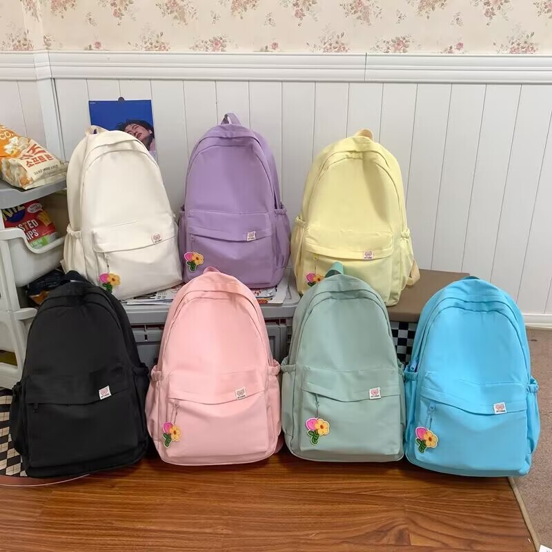 Korean Style Student Schoolbag Fresh Solid Color Large Capacity Backpack Storage Lightweight Commuter Bag Outdoor Sports Backpack for Women Korean Style Student Schoolbag Fresh Solid Color Large Capacity Backpack Storage Lightweight Commuter Bag Outdoor Sports Backpack for Women
