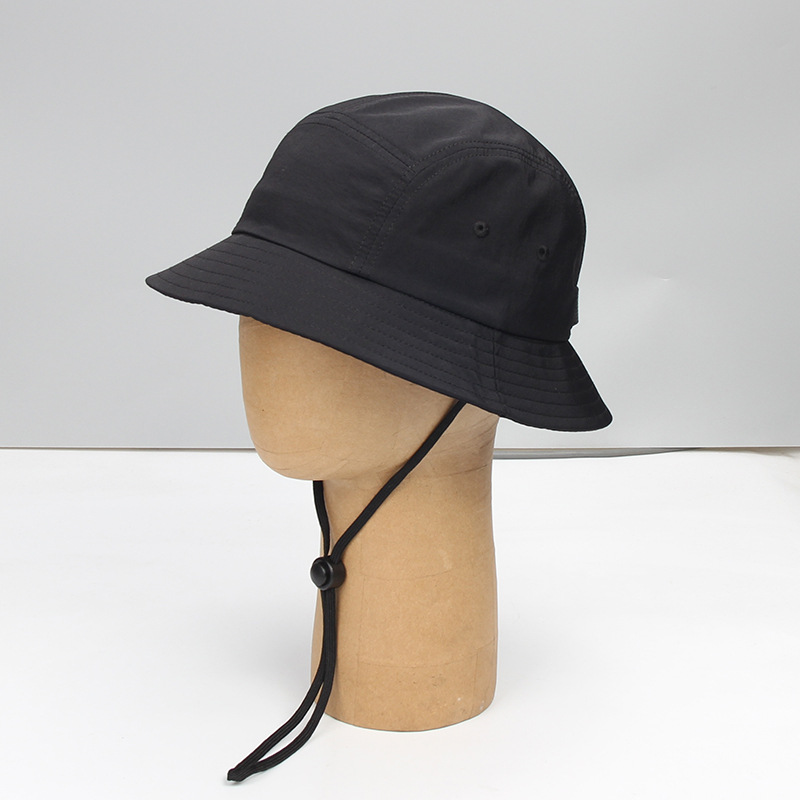 Quick-drying Nylon Five-piece Cap Fisherman's Cap Windproof Rope Sunshade Cap Adjustable Big Head Cap Surf Skateboard Basin Cap