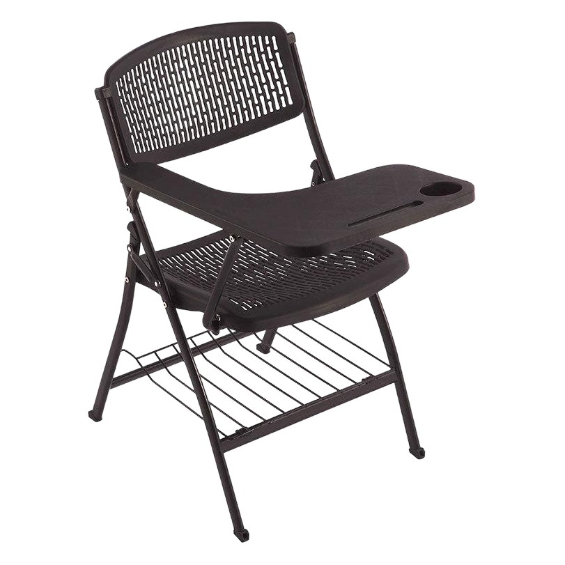 Business Training Chair with Writing Board Backrest Folding Chair Extra Large Hollow Plastic Exhibition Education Learning Computer Chair