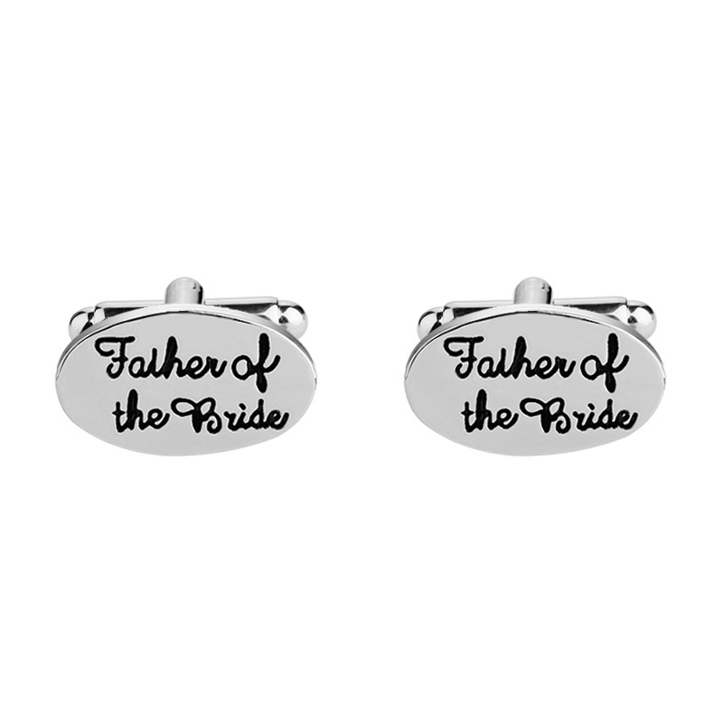 Fashion Lettering Cufflinks High Quality Alloy Drip Oil Letters Shirt Dress Cufflinks display picture 1
