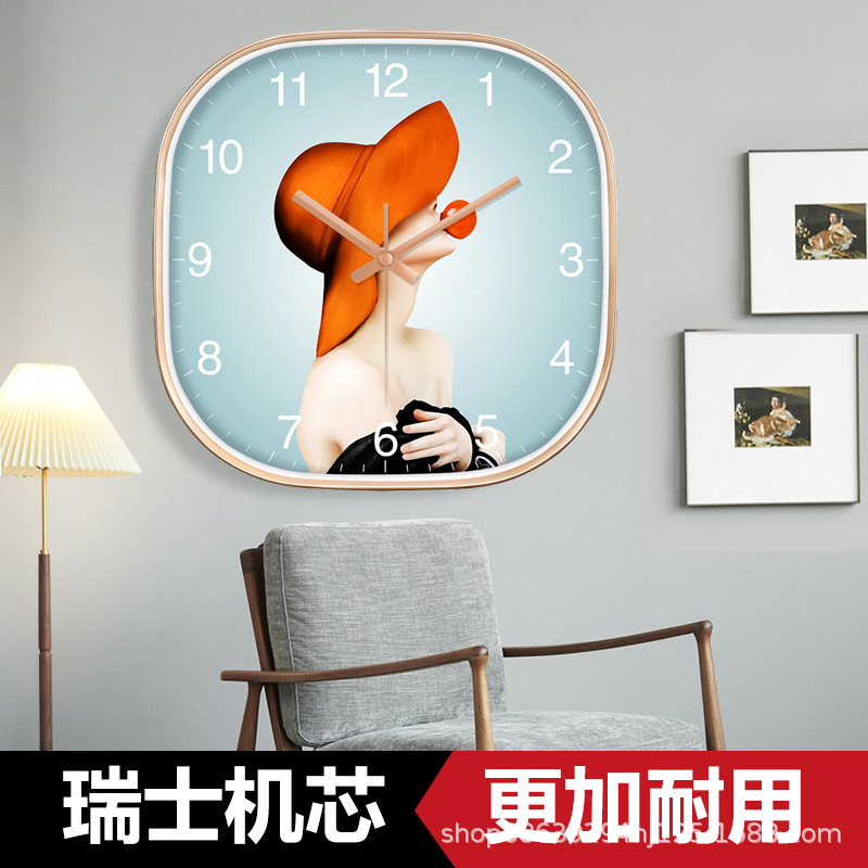Modern Light Luxury Watch Fashion Modern Girl Decorative Wall Clock Automatic Timing Wave Clock Creative Wall Clock
