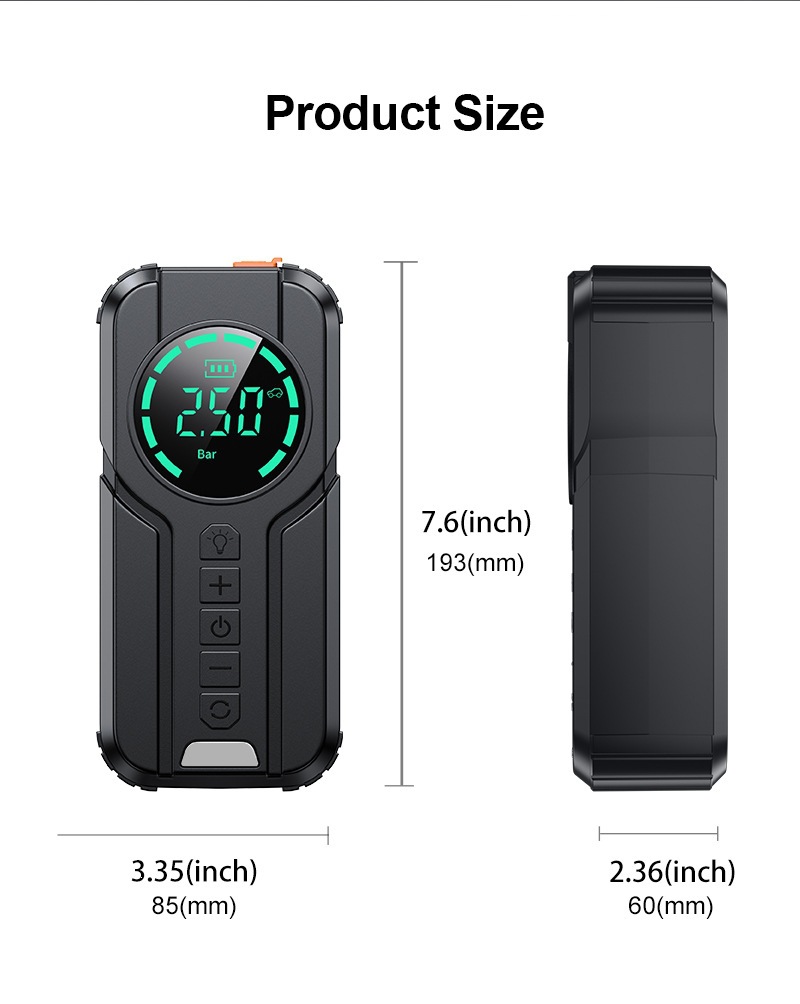 Cross-Border Supply of Car Emergency Starting Power Supply, Dual-Purpose Jump Starter and Air Pump, Portable In-Car Emergency Air Pump