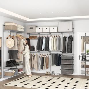 Cross-Border Internet Celebrity Hot-Selling High-Strength Load-Bearing Anti-Rust Thickened Material Small Apartment Expansion Storage Simple Metal Wardrobe