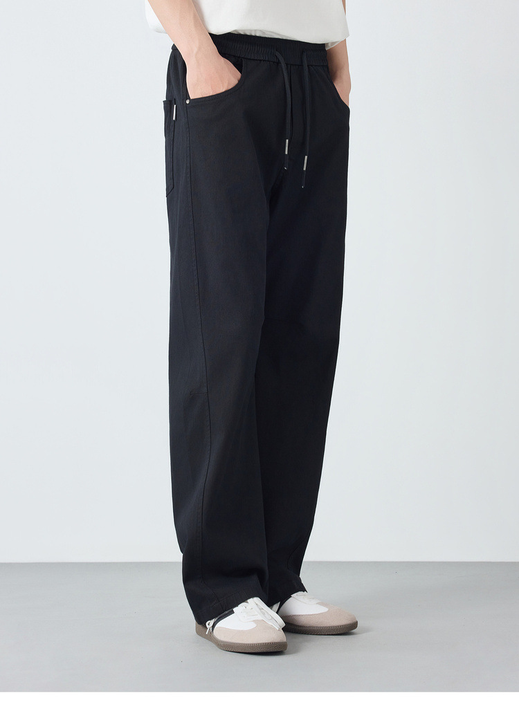 Quần dài nam ống rộng phong cách Mỹ casual — đen chi tiết 24