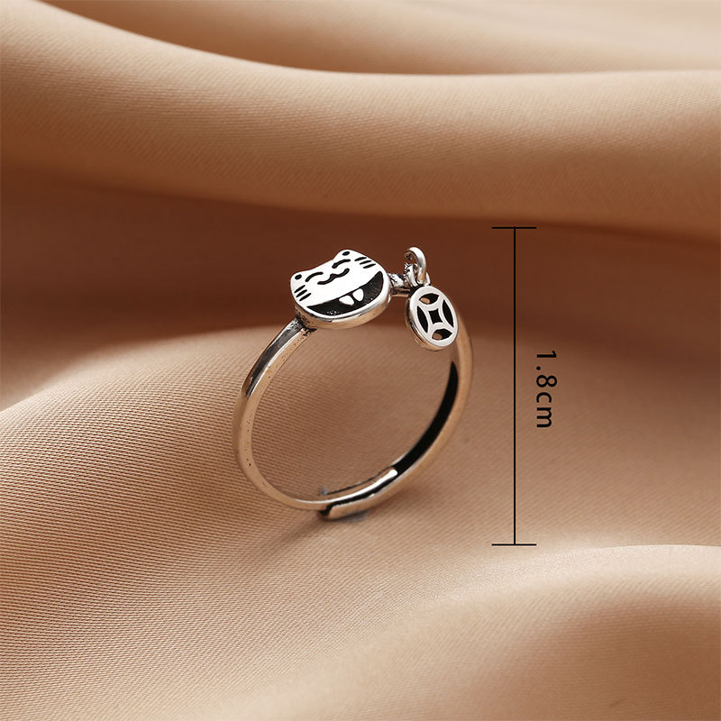 Korean version Dongdaemun Taeyin Castle ring, a retro, aged, individualistic, and cool style open ring accessory on Instagram pic 18
