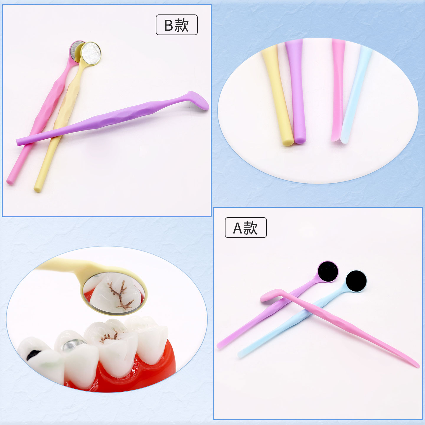 Dental Hehua bucoscopio antifumble, bucoscopio antifumble desechable, bucoscopio de mango de color, bucoscopio antifumble, bucoscopio antifumble