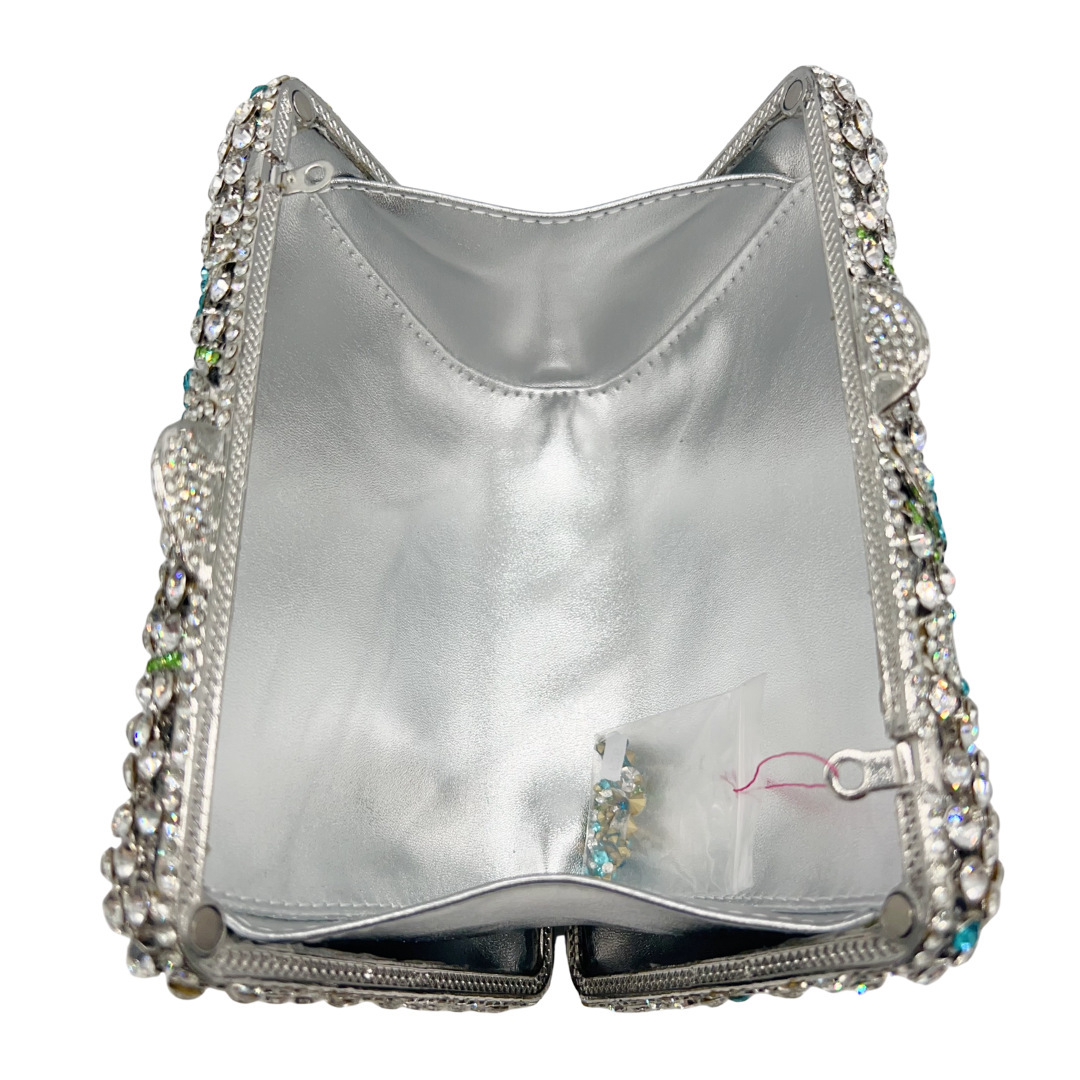 Bolsa de cristal nueva bolsa de diamantes transfronteriza flor de mano bolsa de diamantes de mujer bolsa de vestido de fiesta europea y americana