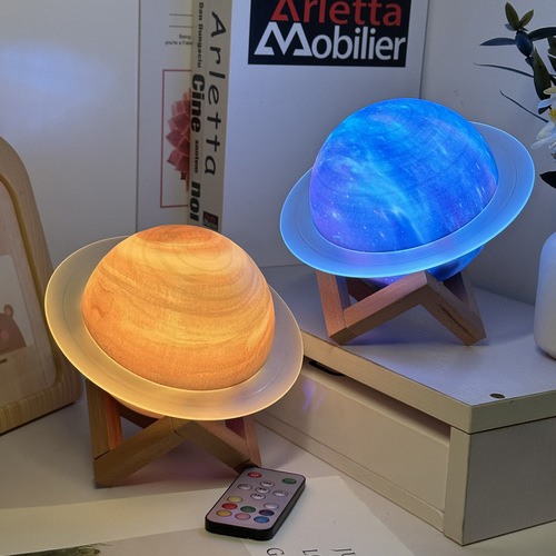 Dreamy Starry Saturn Ring Bluetooth Speaker Subwoofer Cross-border Amazon 3D Night Light Speaker Desk Mini Speaker