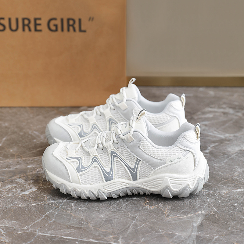 Zapatillas Chunky para Mujer AI2022, Suela de Caucho y Malla con PU, Aumento de Altura, para Uso Diario