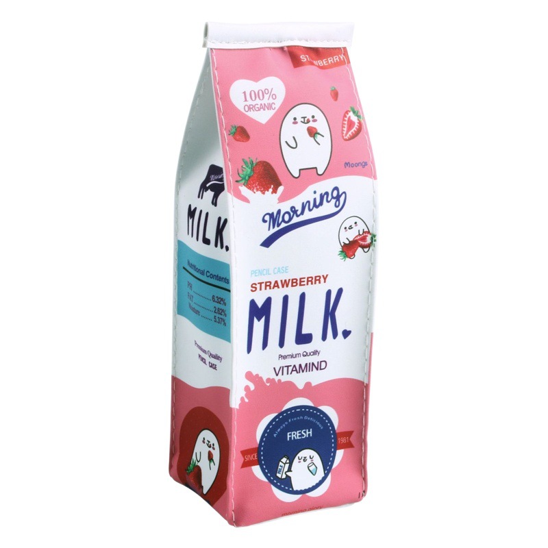 2019 estilo coreano creativo lindo caja de lápiz de leche diversión simulación caja de lápiz creativo almacenamiento monedero caja de papelería imprimible