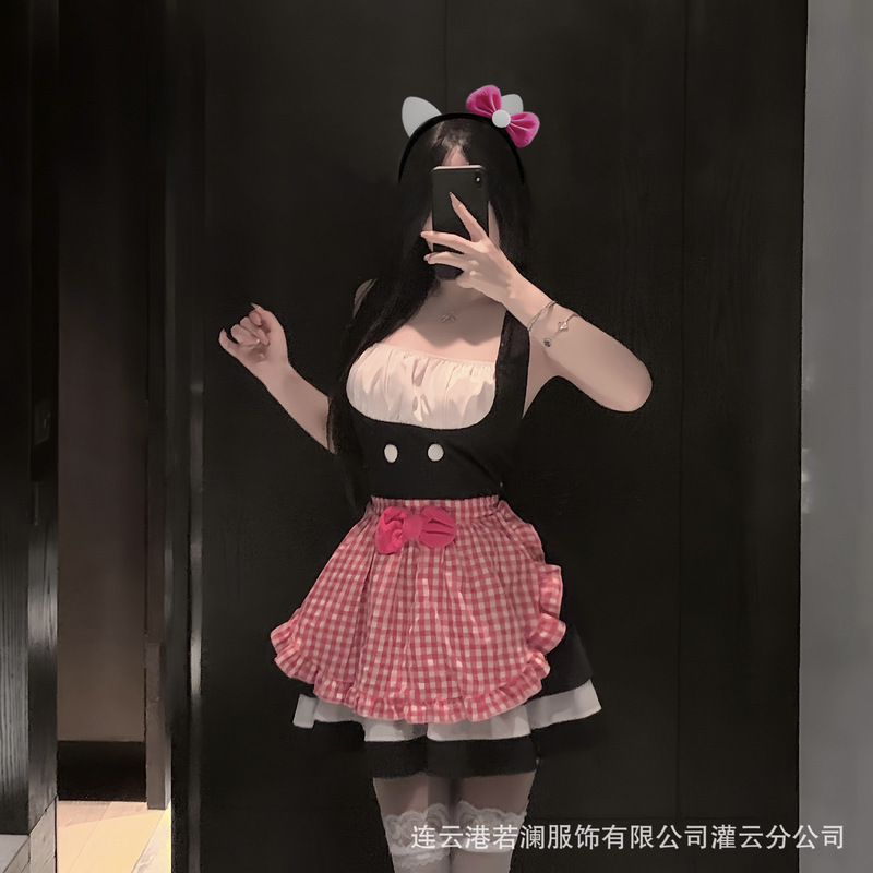 Ruolan Sexy Lingerie Authentic Cute Kitty Cat Maid Uniform Sexy Pure Desire Internet Celebrity Live Broadcast Set 9136