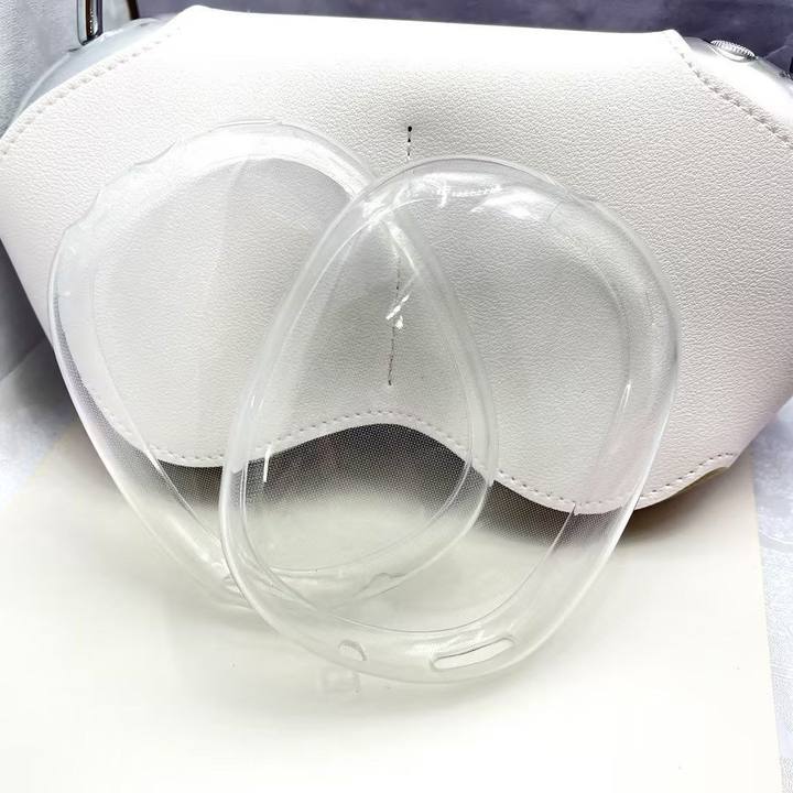 simple transparent headset headphone shell protective case for apple airpods max earphone silicone earmuffs