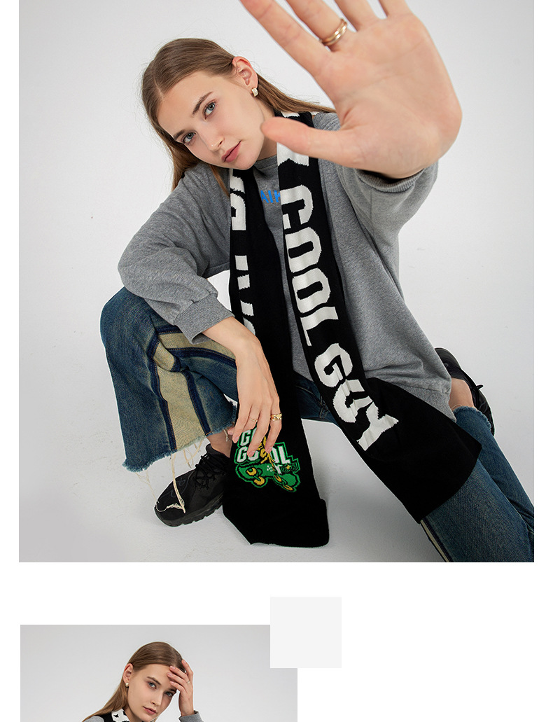 INS Personalisierter Fan-Schal für Herren und Damen Herbst und Winter Neuer gestrickter Buchstaben-Jacquard-Imitat-Kaschmir-Langer Schal_voghion.com