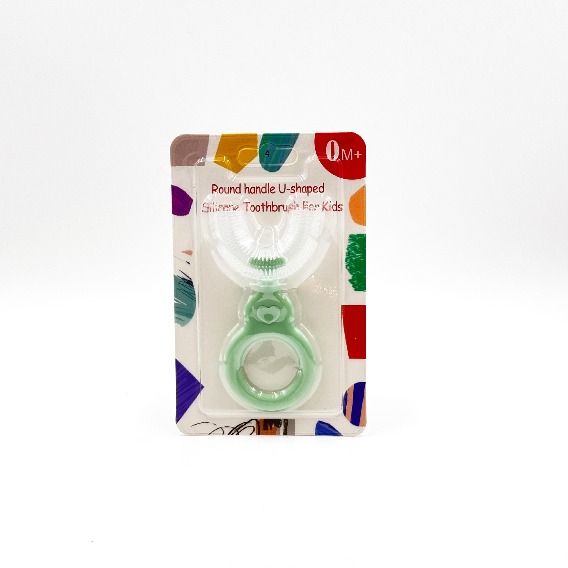 Inglés tarjeta de niños tipo u silicona líquida cepillo de dientes manual para bebés perezoso cepillo de dientes de boca cubierta limpieza oral