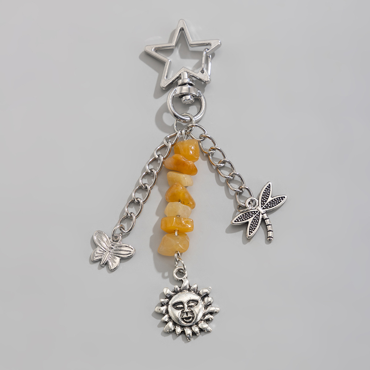 13g Weight Keychain Classification 1 Piece Quantity Holiday, Banquet, Selfie Occasion Glass, Zinc alloy Material Sun, Moon Pattern Unisex Gender Pastoral Style Pastoral Sun Moon Glass Zinc Alloy Unisex Keychain 11