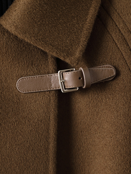 Double-sided woolen long demi-season woolen coat