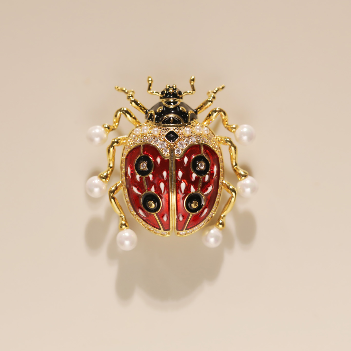 Xi Liang Feizi Original Design Cute Enamel Ladybug Brooch Personalized Fashion Clothing Accessories Insect Corsage