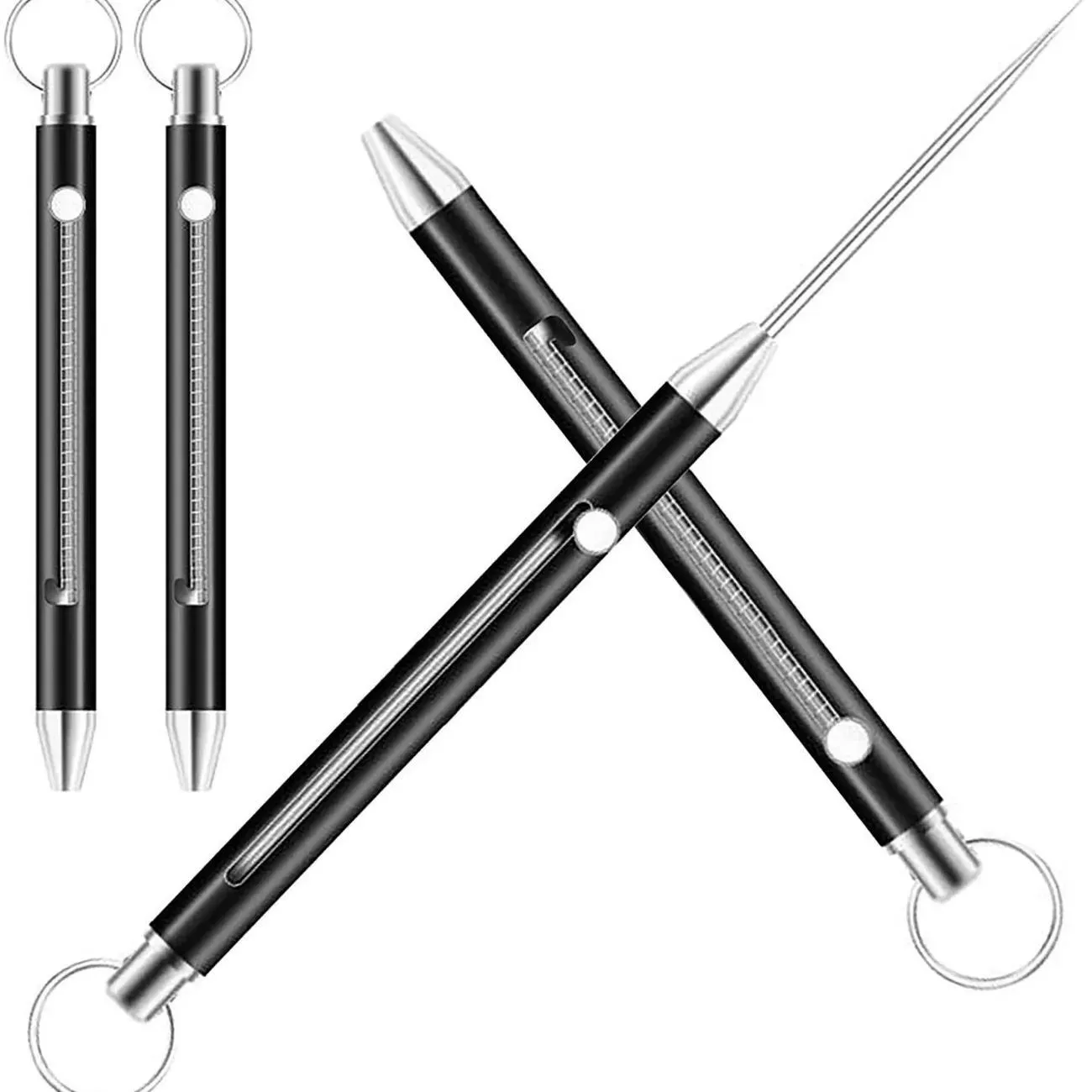 Зубочистка из титанового сплава портативная зубочистка артефакт пружина Выдвижная зубочистка брелок кулон открытый самооборона кемпинг инструмент