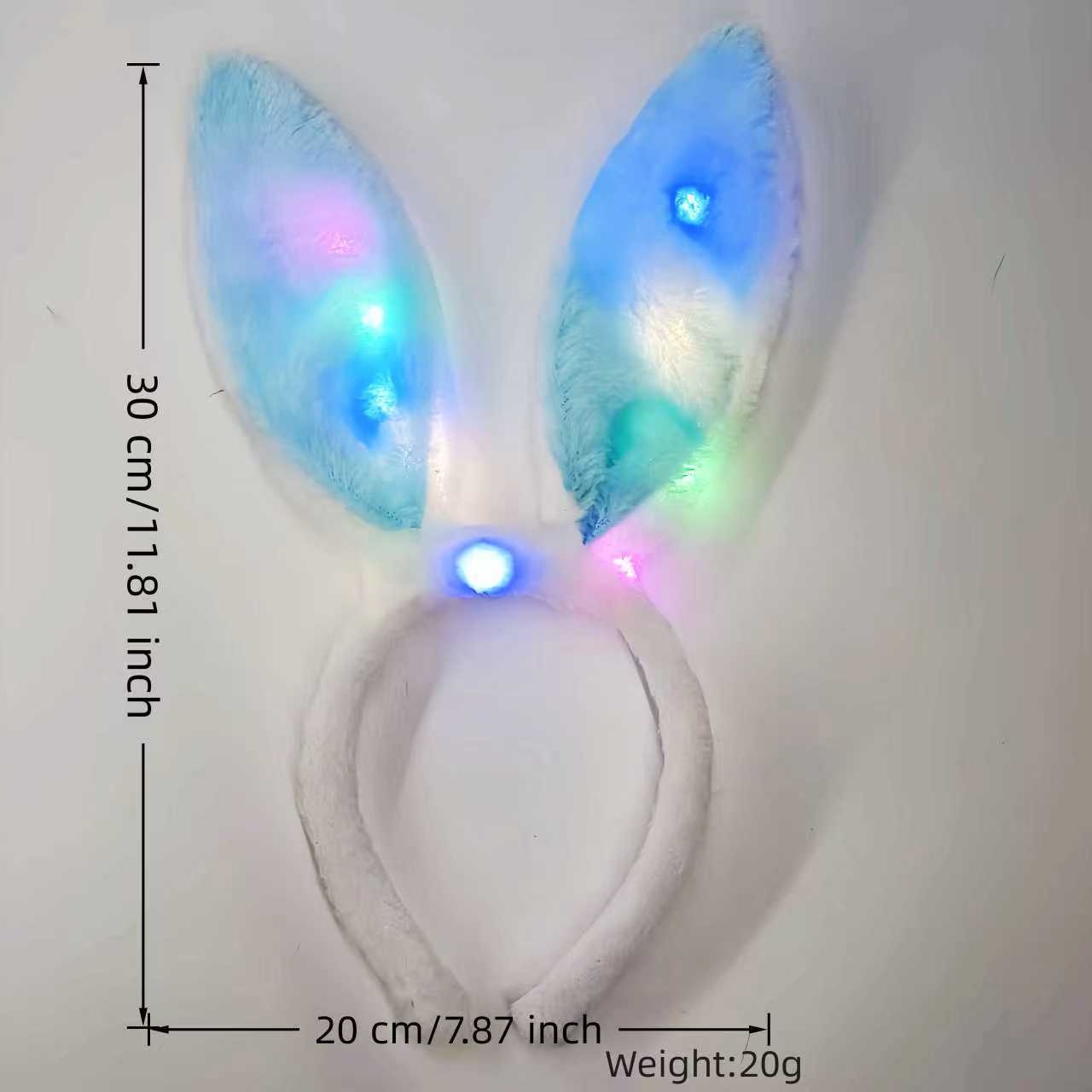 Transfronterizo luminoso conejo oreja banda de cabello adorable peluche banda de cabello oreja banda de cabello accesorios de vestir de fiesta de Pascua
