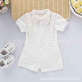 男童周岁礼服套装夏季宝宝背带裤两件套儿童白天或生日摄影服批发