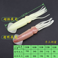 Simulated injection molded squid Luya soft bait soft worm soft fake bait Black fish deep sea fishing boat fishing trolling hairtail fishing group