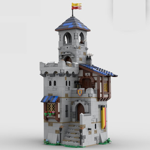 Moc-162144 Castle Keep New Version Suitable for Modular City Wall 1381 Particle Number