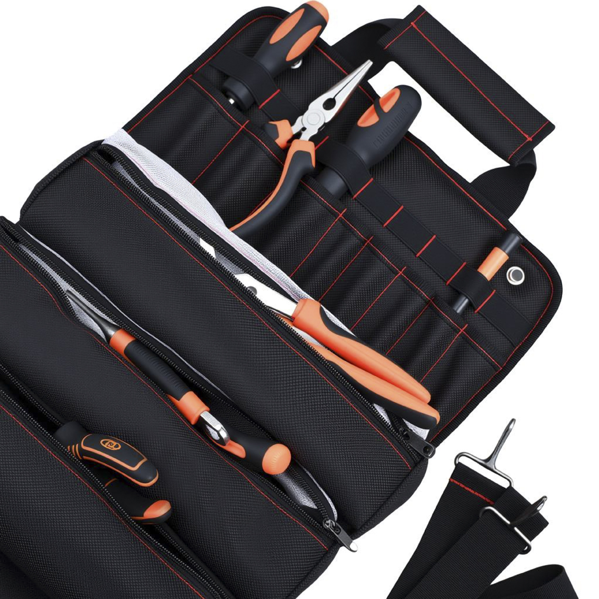 Cross-Border Hot Selling Multifunctional Electrician and Woodworking Special Oxford Cloth Thickened Waterproof Portable Crossbody Tool Roll Bag