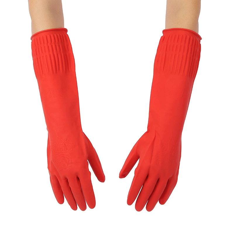 Резиновые латексные женские рабочие износостойкие женские кухонные перчатки для мытья посуды из нитриловой резины, защитные перчатки для уборки, кислото- и щелочестойкие защитные перчатки