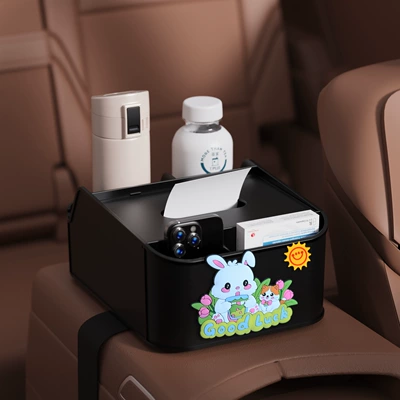 Car tissue box/set – Car Armrest Box Tissue Box - little-rabbit-8th-generation-armrest-box-storage-box-black