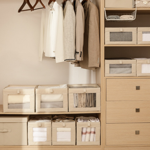 Clothes storage box home wardrobe drawer-type separated clothing storage box fabric storage box folding storage