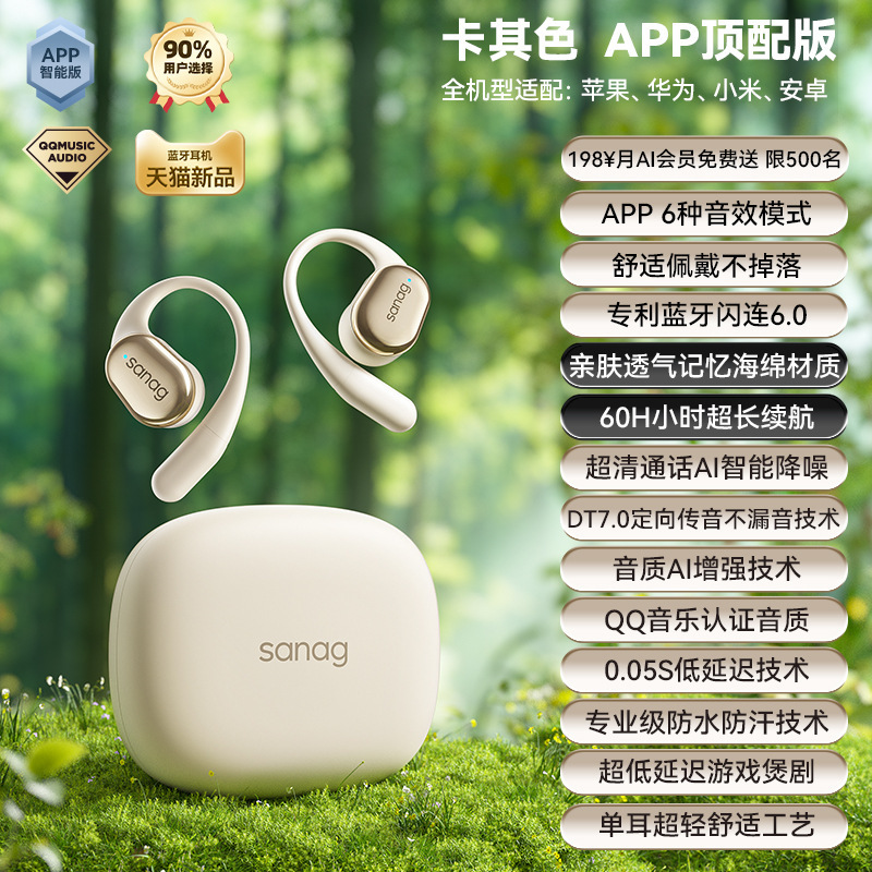 Sanag C16 完全ワイヤレス 長時間再生可能 オーバーイヤー スポーツ HiFi 音質 OWS Bluetooth ヘッドセット|undefined
