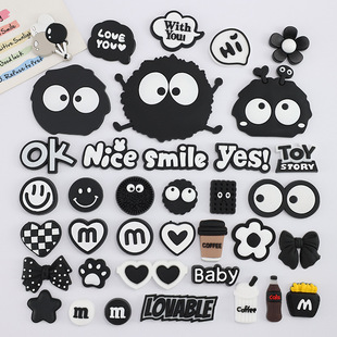 Large Coal Ball DIY Soft Adhesive Patch Hole Shoes Slippers Buckle Accessories Headset Phone Case Airbag Bracket Refrigerator Sticker