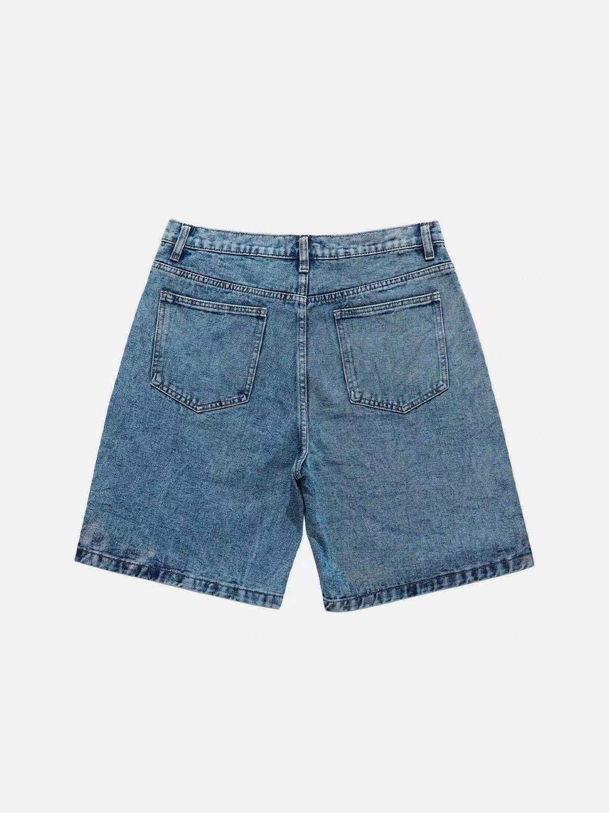 Pantaloncini di jeans da donna con patch a stella taglio ampio_voghion.com