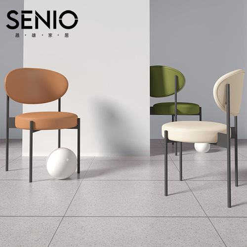 Cream Style Backrest Chair, Internet Famous Soft Upholstered Chair, Nordic Minimalist Makeup Chair, Desk Chair, Modern Light Luxury Dining Chair for Home Use