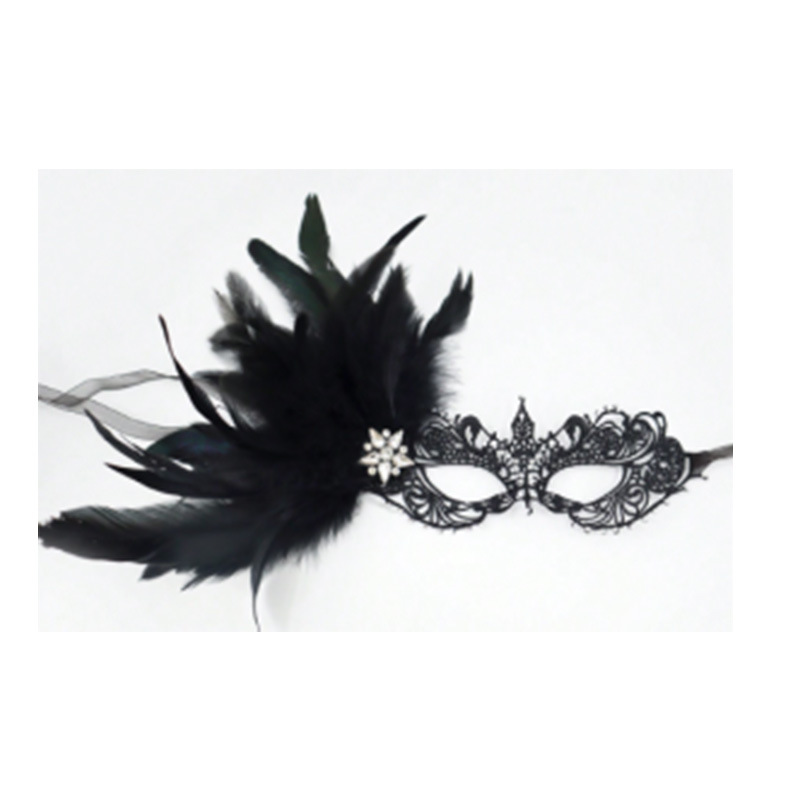 Máscaras de perforación de encaje de oro y plata transfronterizas, máscaras de fiesta de baile de maquillaje de damas con cara gruesa