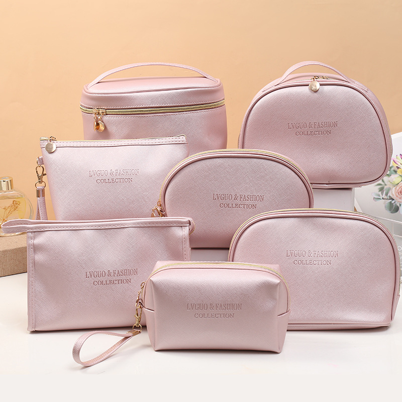 solid color polyurethane cosmetic bag
