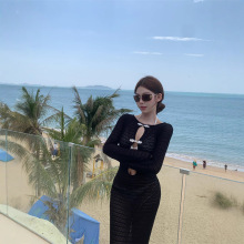 2025新款镂空性感长裙沙滩罩衫波西米亚连衣裙长款拖地露背鱼尾