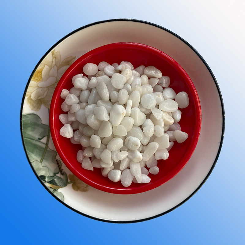 鹅卵石 厂家供应多肉抛铺面光然机制玉石颗粒 天然汉白玉园林造景