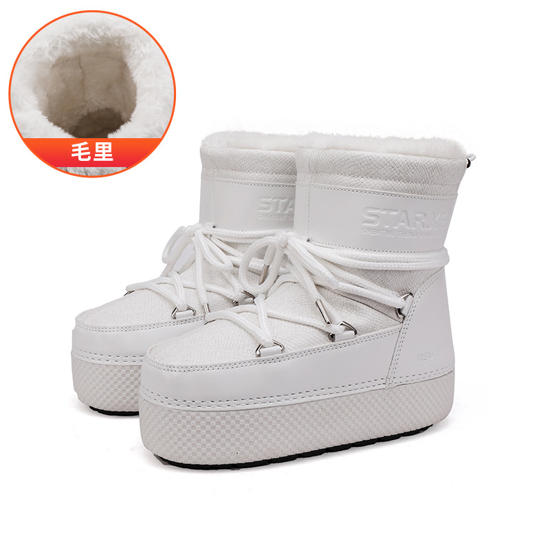 Distribución de invierno para padres y niños arena marrón botas de esquí transfronterizas calientes antideslizantes engrosadas botas de nieve de tubo medio image 16