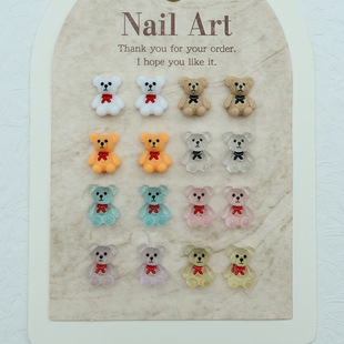 Nail Art Accessories Cartoon Painted Bear Cute Wearable Nail Accessories Fat Bear DIY Phone Case Nail Small Ornaments